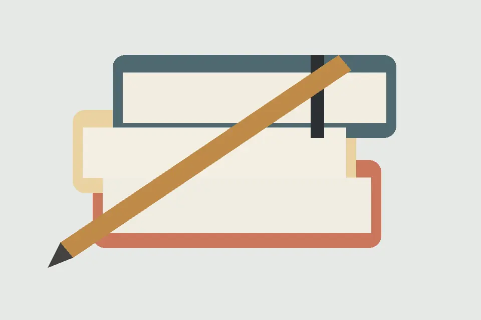 Stack of simple notebooks